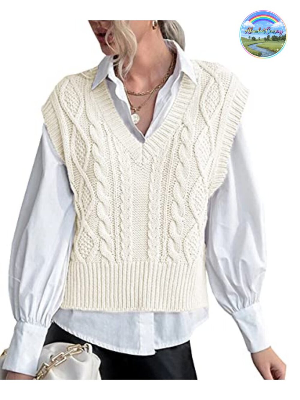 Sweater Vest V Neck Sleeveless Ribbed Knit Preppy Pullover Top
